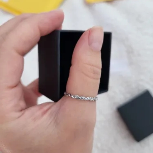 🆕Sterling Silver Carved Stack Ring. - Picture 7 of 14